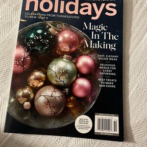 Martha Stewart Holidays Cookbook with Gold and Pink Accents